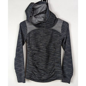 Athleta Women's S Gray Space Dye Radiance Fitted Long Sleeve Active Hoodie Top